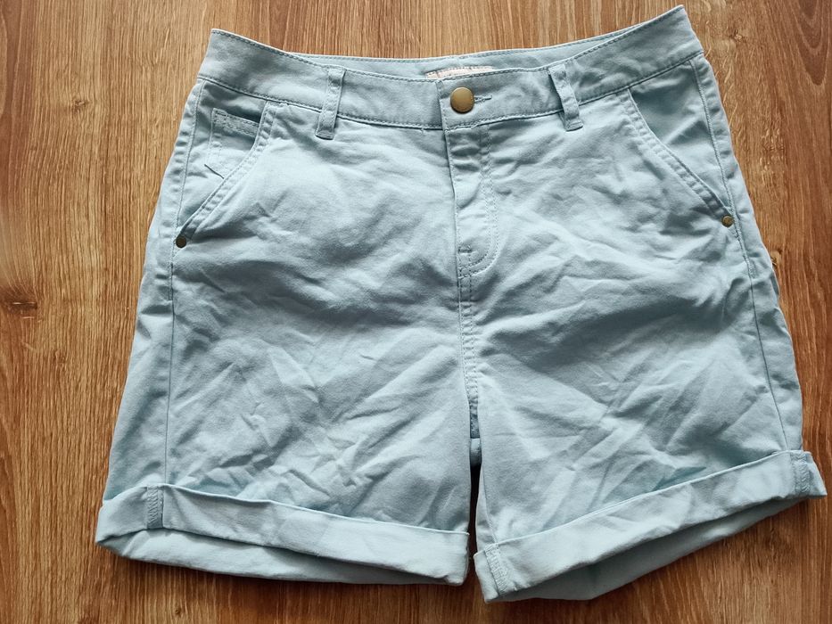 Niebieskie damskie krótkie spodenki szorty rozmiar 34