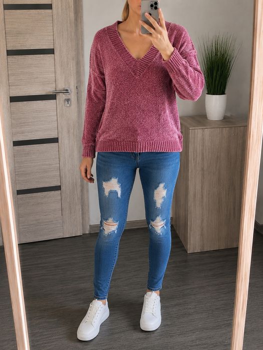 Piękny ciepły sweter Mango, gruby sweter, sweterek, sweter oversize, M