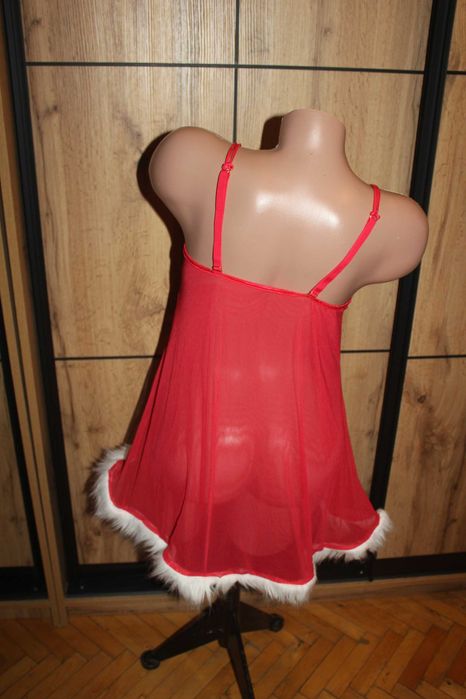 Пеньюар еротичний червоний з хутром новорічний primark