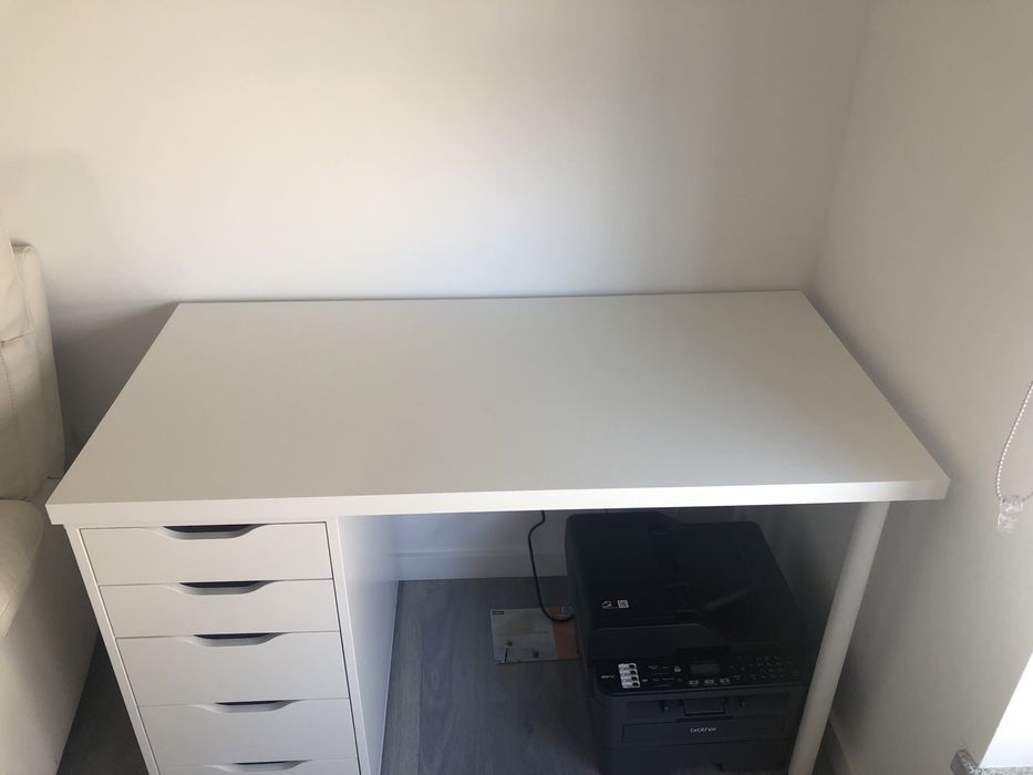Secretária branca, 120x60 cm, como nova
