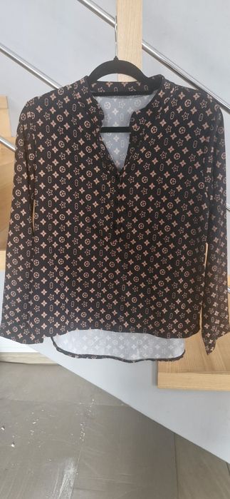 Koszula czarna z brązem s/m