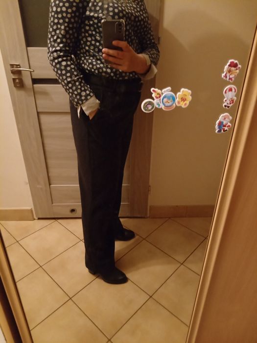 Modne szerokie spodnie damskie 46