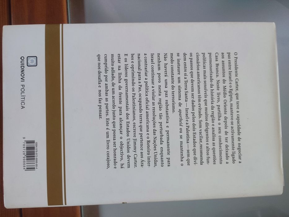 Livro Palestina Paz, Sim. Apartheid, Não. - Jimmy Carter