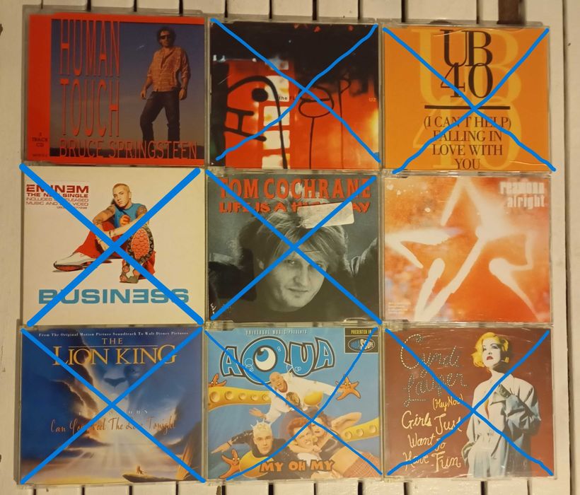 72 CD Singles de Euro House, Pop, Rock (CDs a partir de 1,5€)