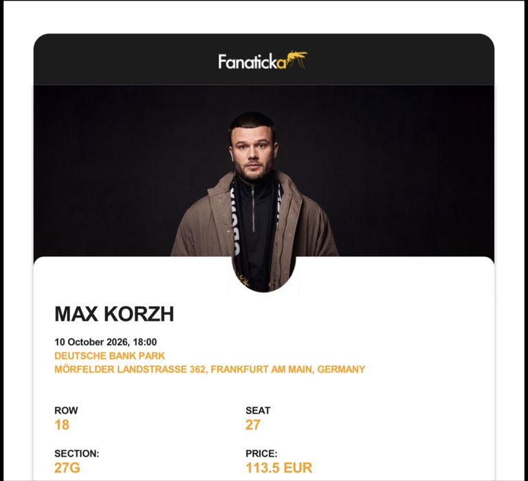 Билеты на концерт Макса Коржа