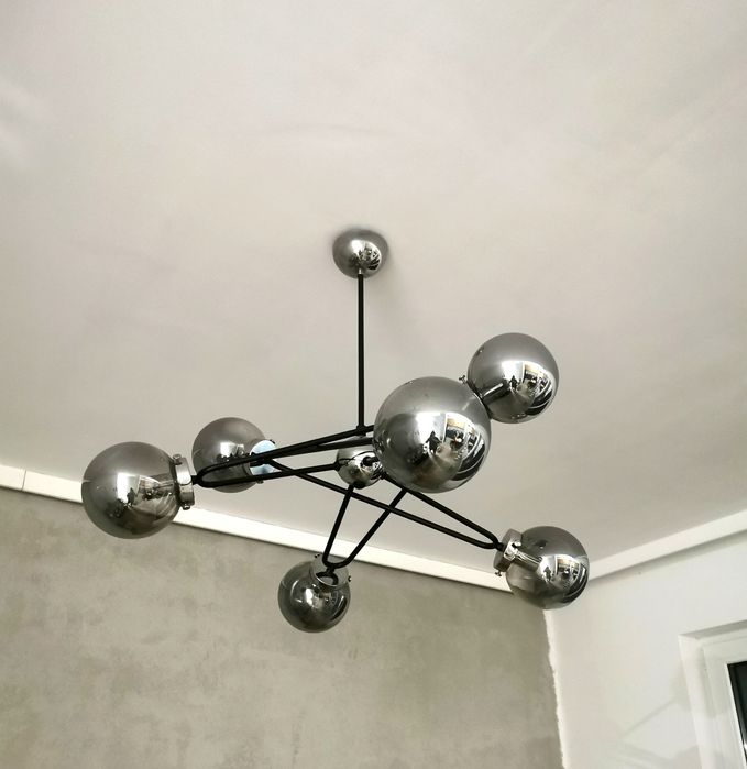 Lampa wisząca kule salon chrom 6xE314