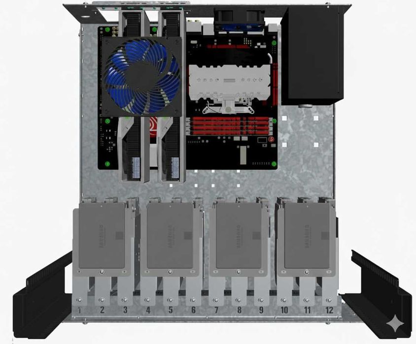 Obudowa serwerowa RACK 19" - R-CASE 6 ATX RAW (ocynk) 12xHDD , 4xSSD