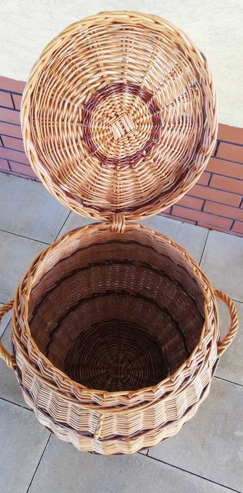 koszyk wiklinowy na bieliznę zabawki rattanowy pranie ubrania pojemnik