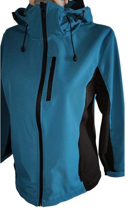 Markowe kurtka Softshell jak nowa firmy Atelier r 38 M czarny turkus
