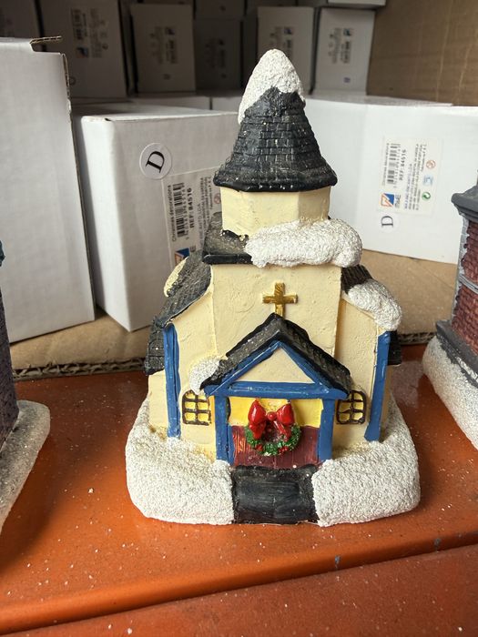 Casas de natal com iluminação