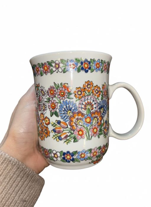 Duży zestaw Serwis Opole Porcelana Ręcznie Malowana Wzór Kwiatowy