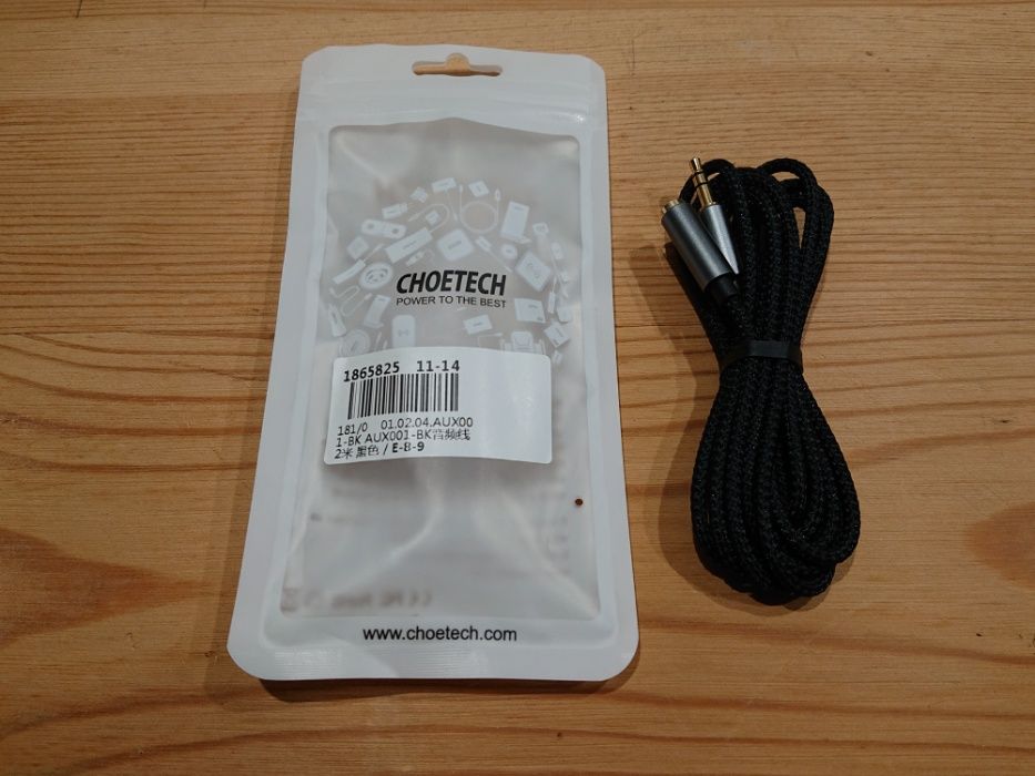 Прочный 3,5 мм аудио удлинитель в тканевой оплетке от Choetech (2 м)