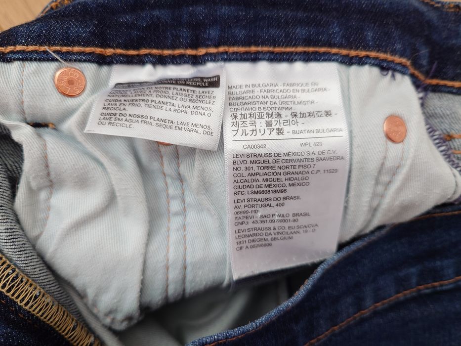 Джинси Levi's 512 Slim Fit W33L30 темно-сині преміум серія
