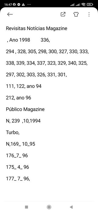Revistas em bom estado anos 90