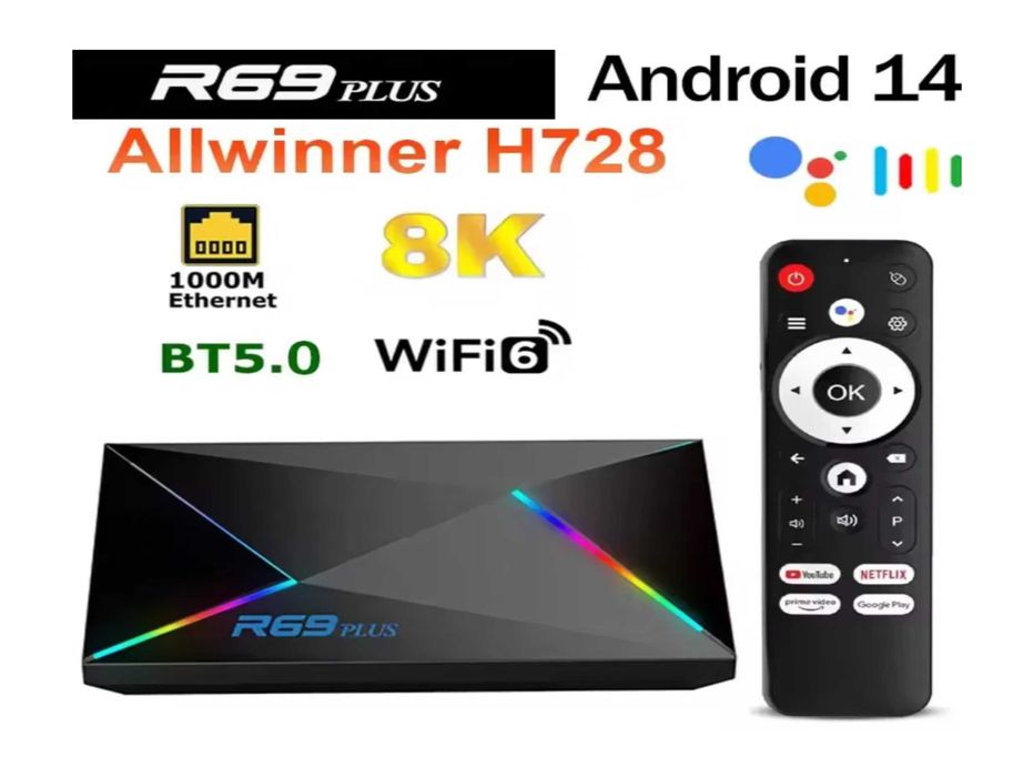 Tv box R69 Plus 4/32Gb Android 14 H728