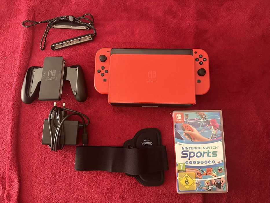 Nintendo Switch Oled 64gb edição limitada Mario + Nintendo Switch Sports + 7 dias Nintendo Switch Online