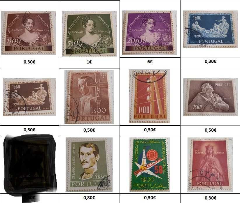 Vários Selos de Portugal 1898 a 1966