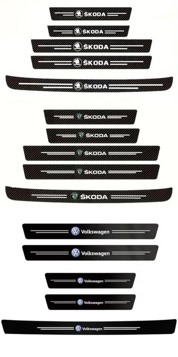 Захисна плівка на пороги і бампер  5шт ,стрічка самоклеюча, карбонова