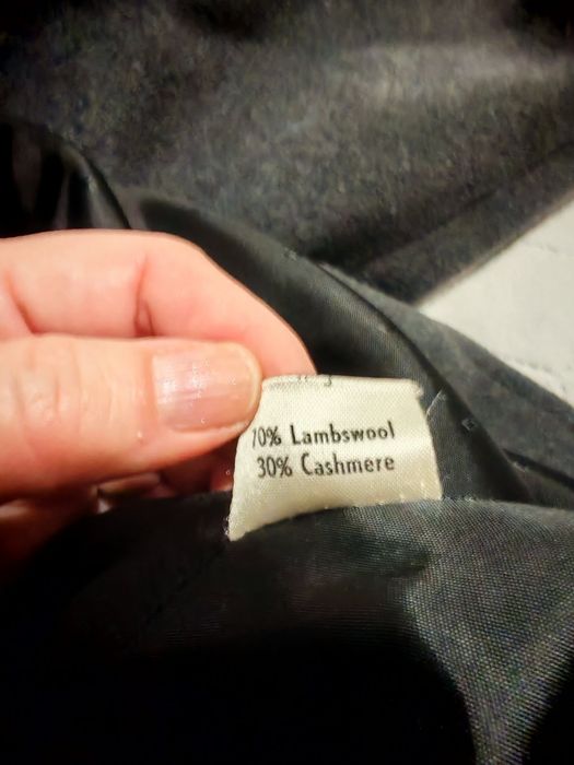 Пальто зимнее (шерстяное шерсть) кашемир серое (чернобурка)