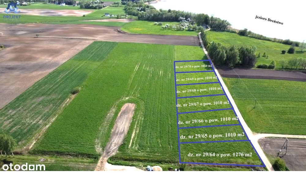 Działka budowlana 300 m od jeziora Dręstwo
