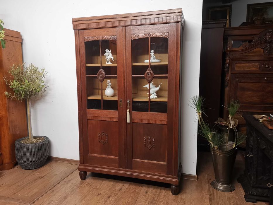 Dębowa biblioteczka witryna  antyk 891/2026