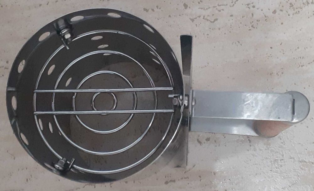 Assador grande em aço inox p/assar castanhas