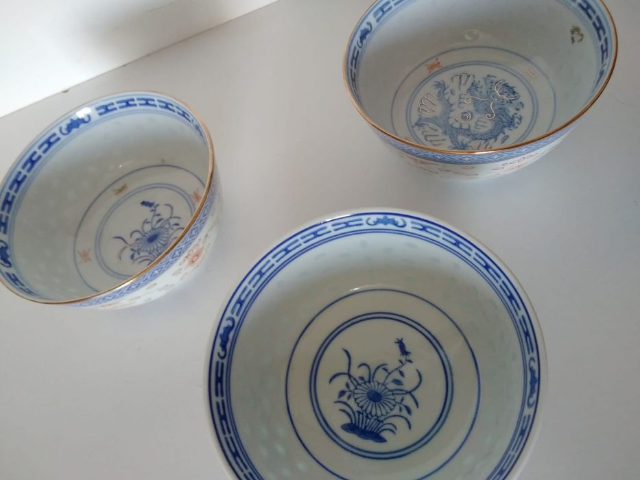 3 taças vintage chinesas (para arroz)