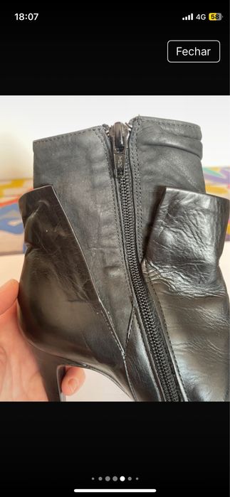Botins "Ixos" (Made in Italy) genuine leather, tacão fino e alto