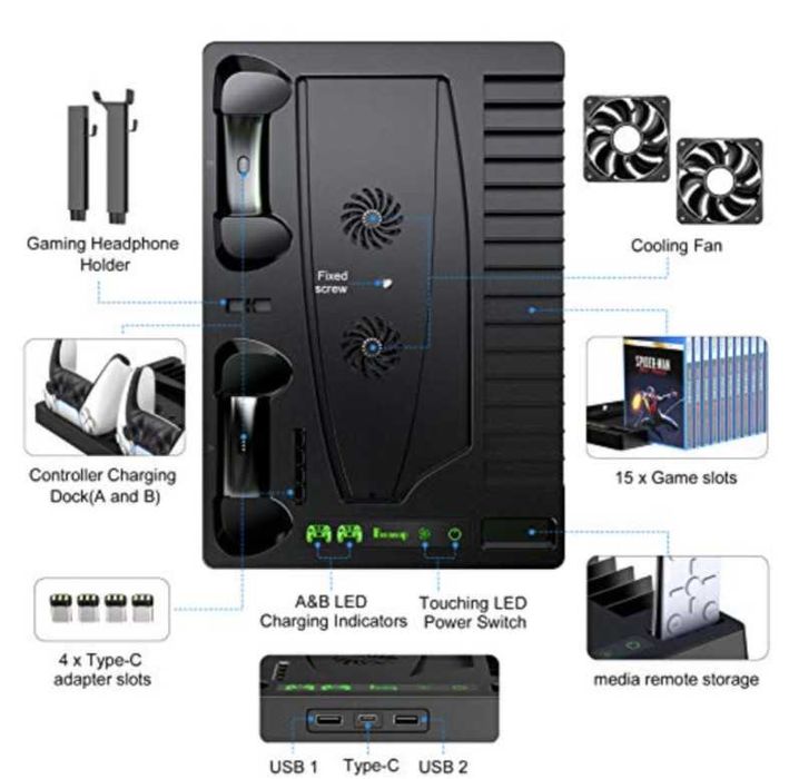 Base Ps5 com refrigeração Nova64172191453314121