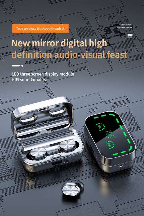 Fones de ouvido bluetooth 5.3 9D estéreo. Prova de água.