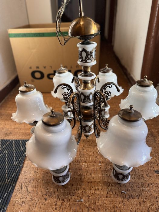 ✨ Lustre Vintage Clássico 6 Luzes em Excelente Estado – Elegante e Raro ✨