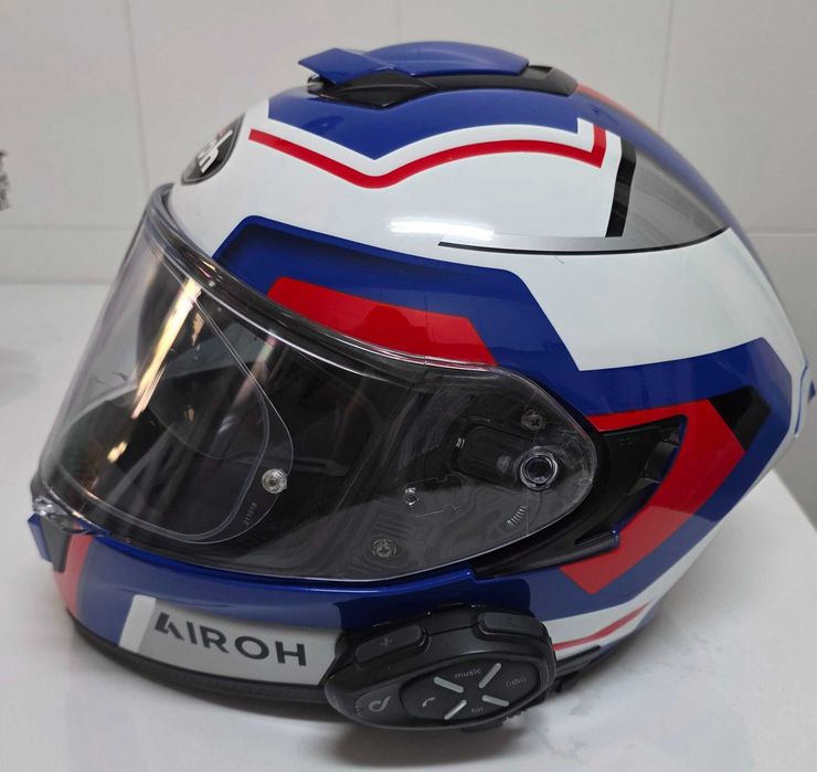 Capacete AIROH ST501 Azul, Branco e Vermelho T.S