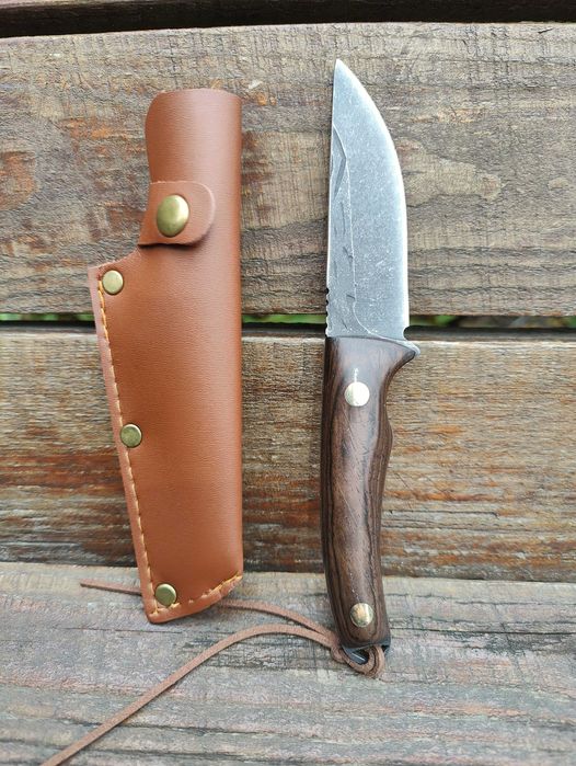 Кованный кухонный нож из нержавейки для мяса и рыбы фултанг