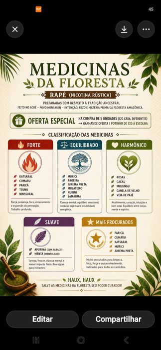 Medicinas da Floresta - Rapé Yawanawá