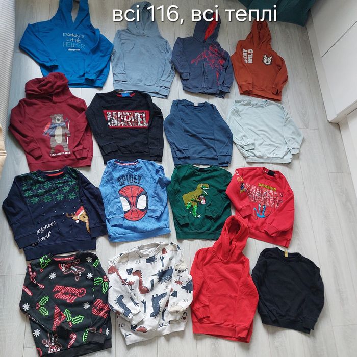 Кофти, штани,Худі, світшоти, реглани, лонгсліви для хлопчика 5-6 років 116 розмір