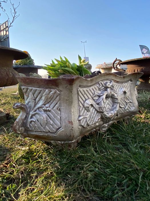 Francuskie Antyczne Zardiniery Donice Zeliwo XIX w