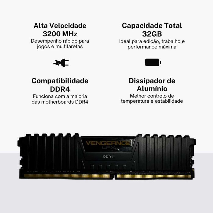 Memória RAM Corsair Vengeance LPX 32GB DDR4 3200MHz – Caixa Original