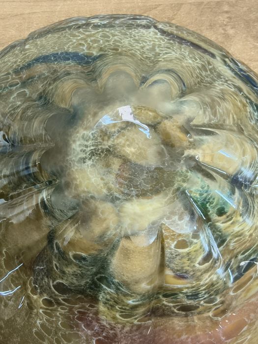 Ręcznie formowana patera / talerzyk artystyczny – szkło wielobarwne