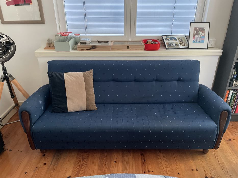 Sofá-cama Azul Escuro
