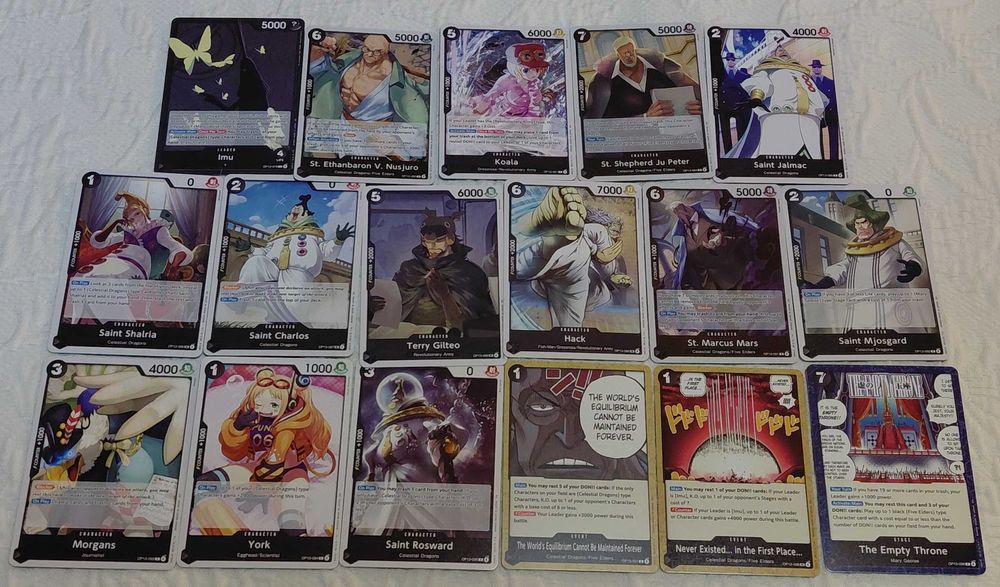 89 cartas one piece tcg op13