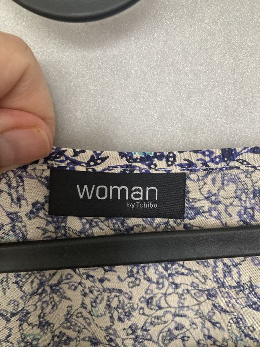 Tunika niebieska w kwiaty, rękaw ¾, Tchibo, rozm 38