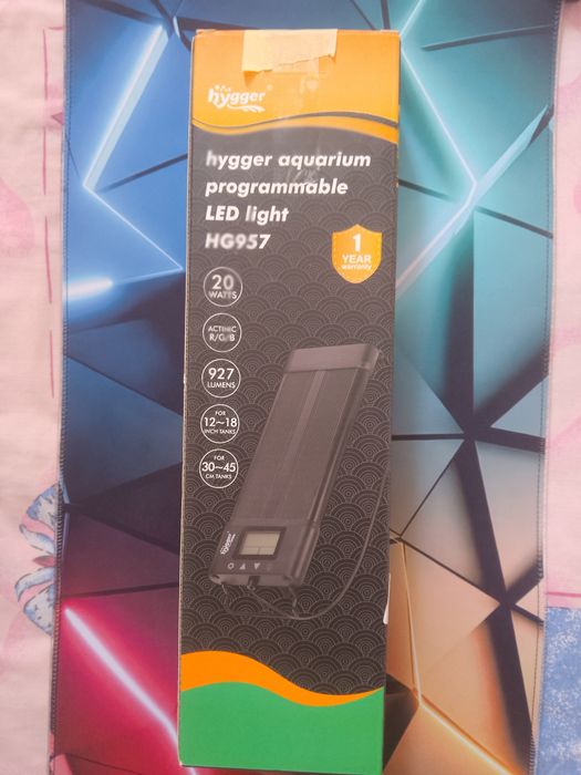 LED лампа для акваріума Hygger HG957 20W, програмована