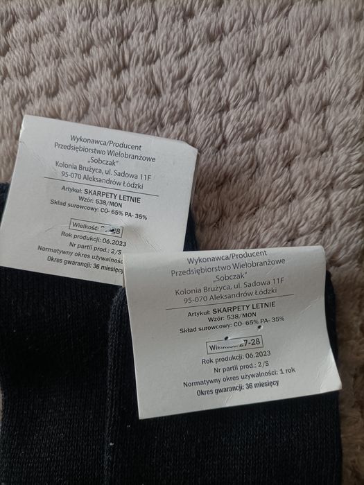 Nowe 2 pary skarpet letnich wojskowych Wz 538/MON