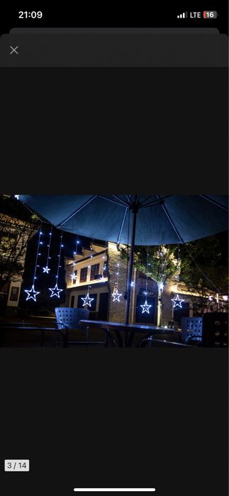 Gwiazdy wiszące lampki świąteczne kurtyna LED