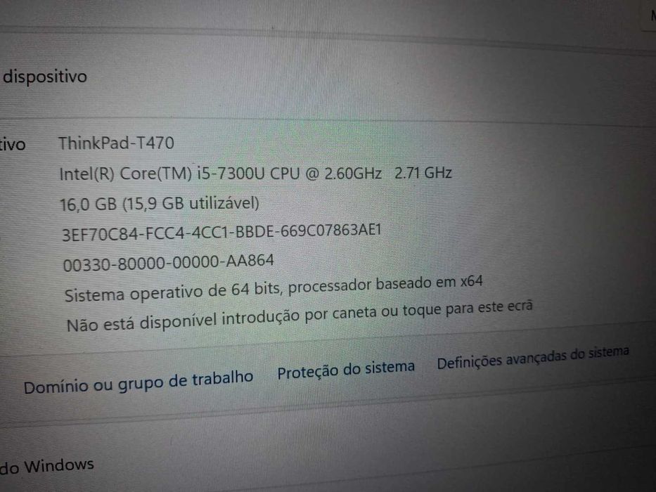 Lenovo T470 C/ Dock Impecavél