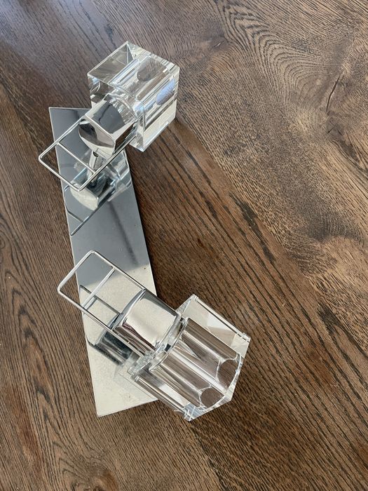 Lampa klinkiet z dwoma krysztalowymi lampkami