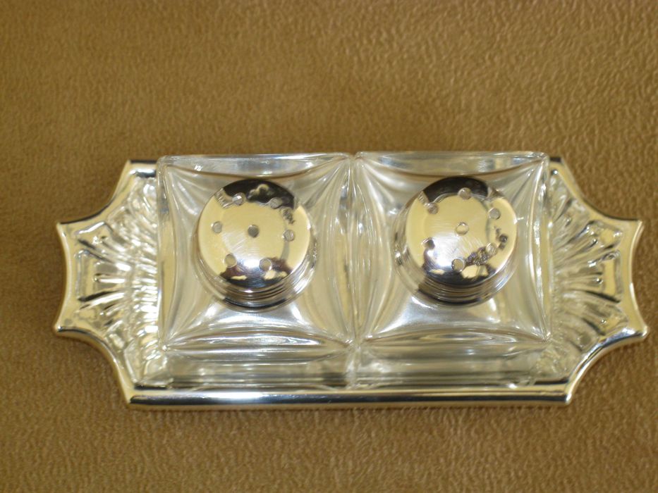 Saleiro Cristal e Prata Maciça de Lei 925``mil.