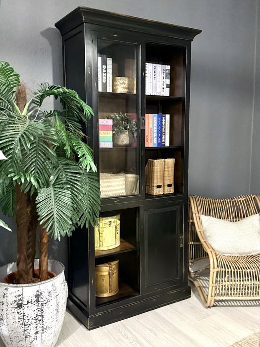 vitrine livreiro louceiro aparador armario movel biblioteca carvalho arboretto rustico