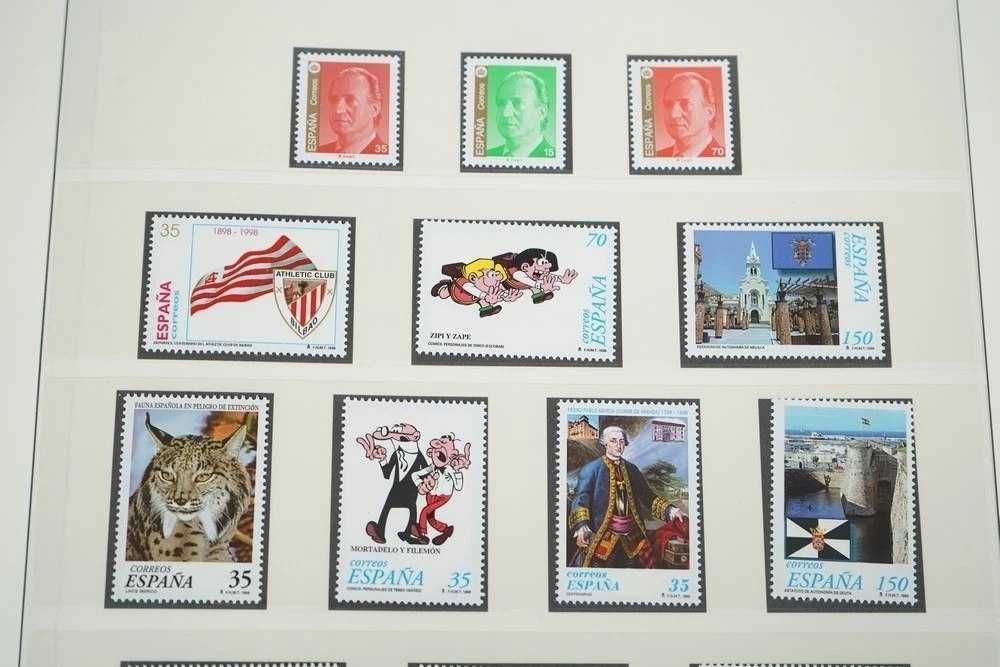 españa 1997-2000 coleção de 170 selos e 25 folhas de souvenirs em álbum 