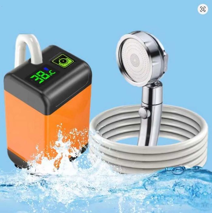 Літній душ, душ портативний з акумулятором для кемпінгу та дачі з регулюванням напору